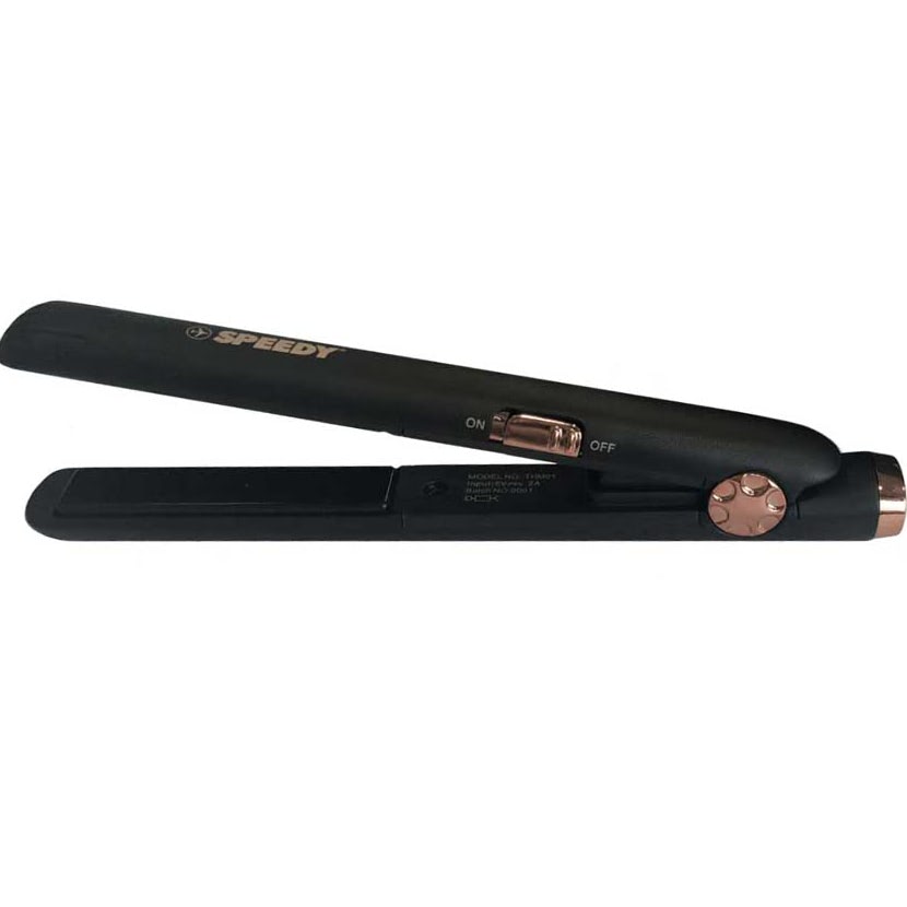 Mini Travel Ceramic Hair Straightener In Black