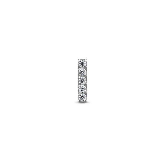 Titanium Jewelled Bar Attachment 5 Stones Earring - 6mm Labret
