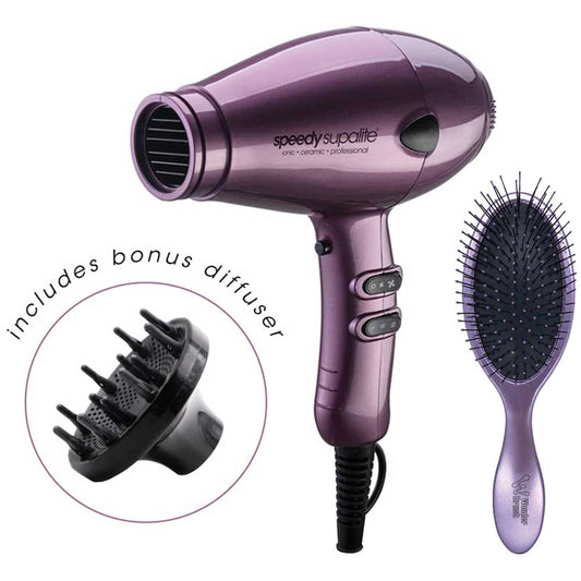 Supalite Dryer with Diffuser & Wet Dry Wonder Brush Purple