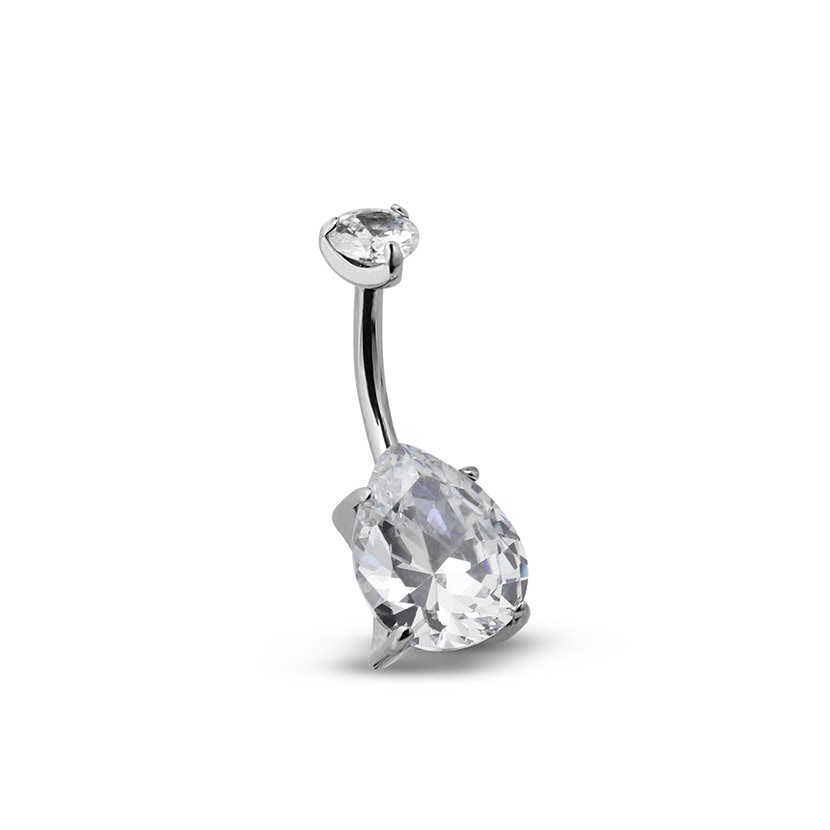 Titanium Internal Tear Drop Navel Bar - 1.6 X 10mm