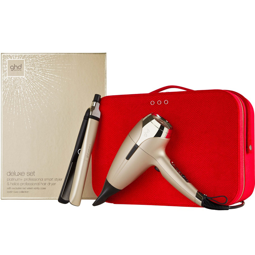 Deluxe Gift Set Platinum+ Straightener & Helios Dryer in Champagne Gold