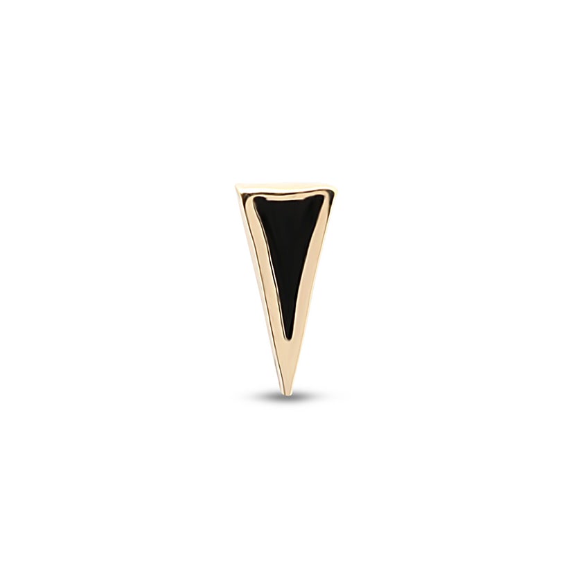 14Kt Gold Jet Spike Earring - 6mm Labret